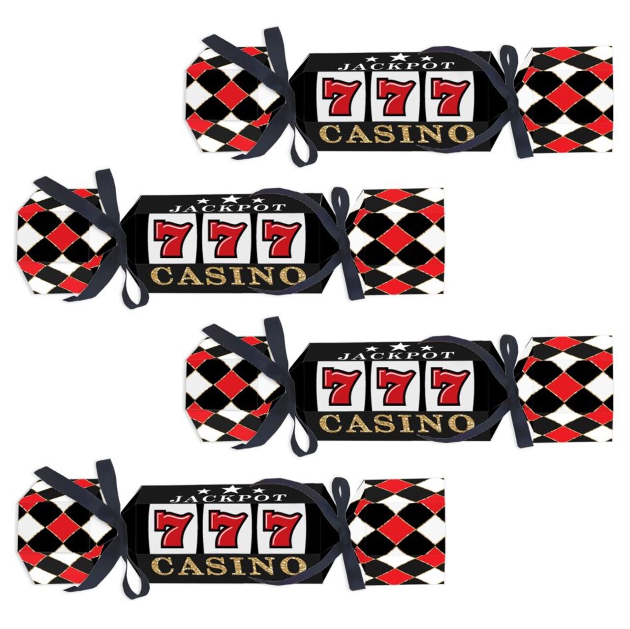 Big Dot of Happiness Las Vegas - No Snap Casino Party Table Favors - DIY Cracker Boxes - Set of 12